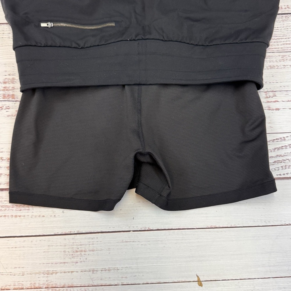 Athleta Skort Womens M Black Drawstring Active Golf Tennis Grosgrain Trim Pocket - Picture 8 of 8